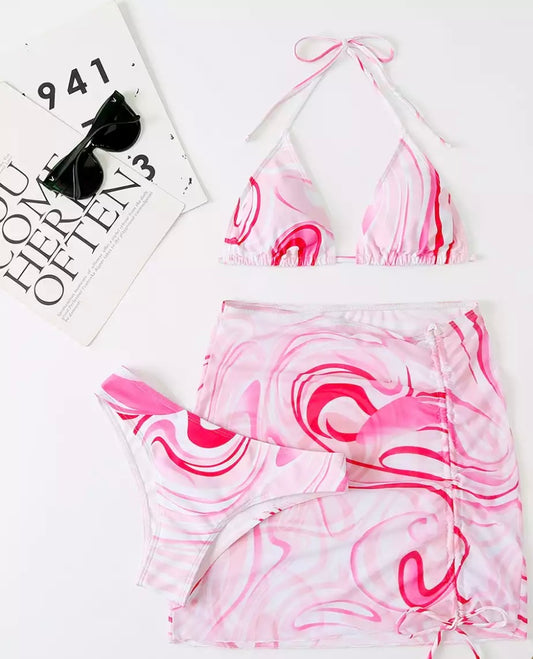 Infinite Swim '22 Love Pink 3 Piece Thong Bikini