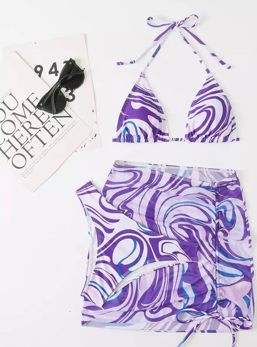 Infinite Swim '22 Purple Heart 3 Piece Thong Bikini