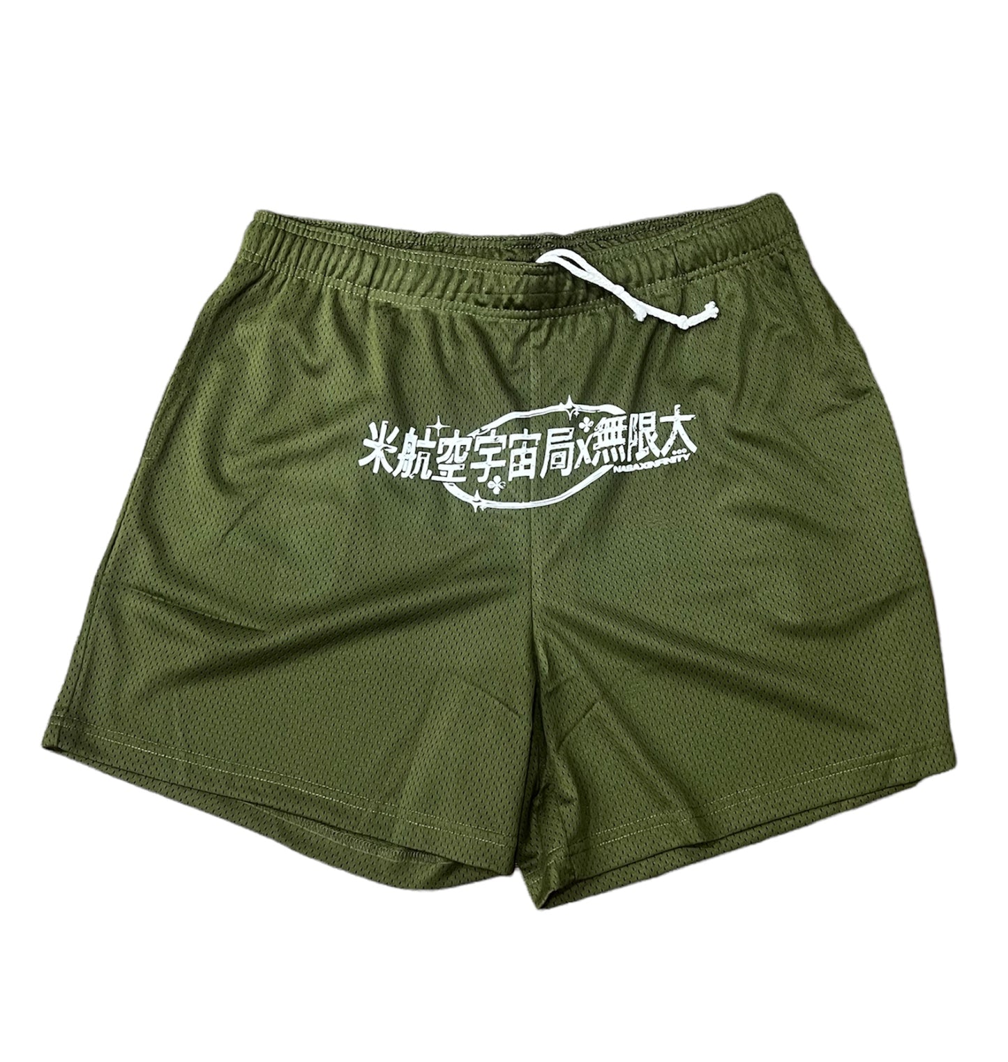 Nasaxinfinity Mesh shorts LARGE LOGO OLIVE